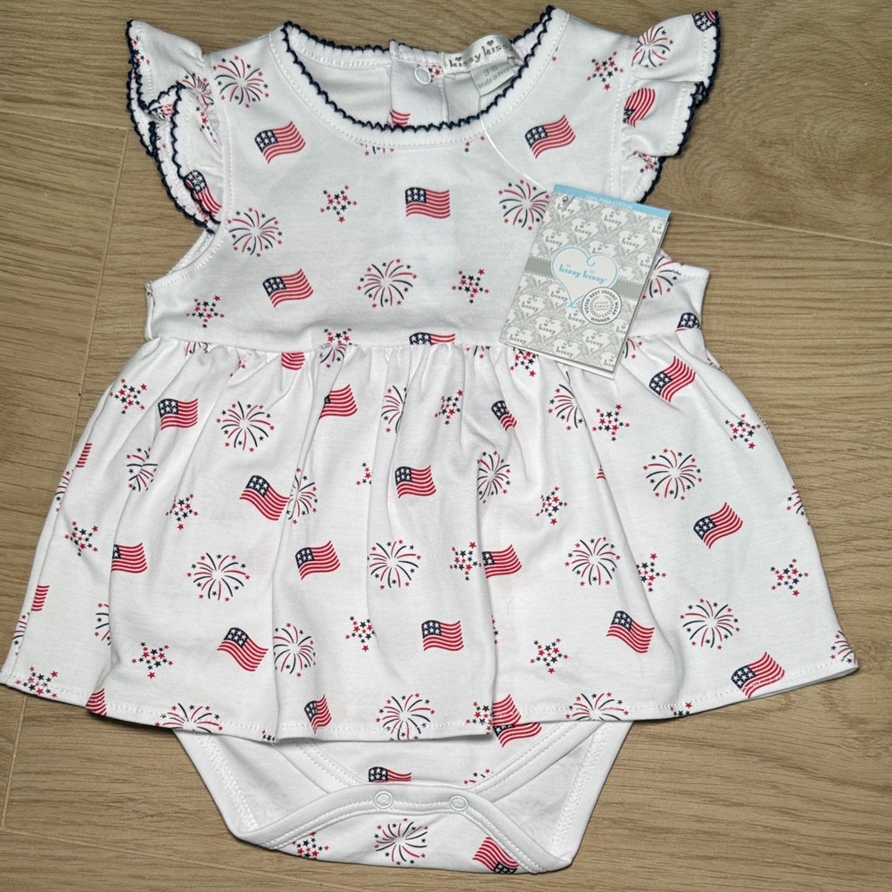 NEW WITH TAGS WITH HEADBAND! USA kissy kissy Baby bodysuit dress